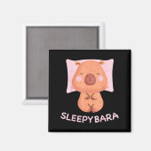 Slaapmuts Capybara Pyjama Nachthemd Slaapmuts Knaa Magneet (Voorkant / Achterkant)