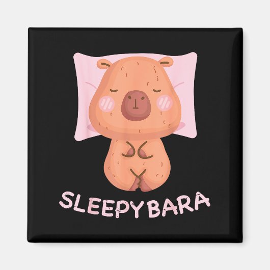 Slaapmuts Capybara Pyjama Nachthemd Slaapmuts Knaa Magneet (Voorkant)