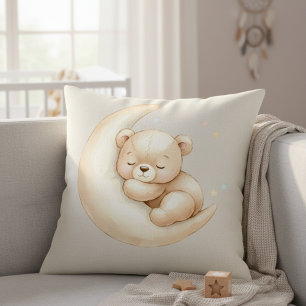 Slaapmutsje Beer op Maan Baby Slaapkamer Kussen