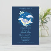 Slaapolifant Baby shower Uitnodiging (Staand voorkant)