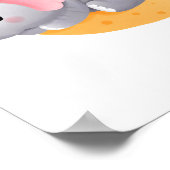 Slaapolifant in Moon Nursery Decor Poster (Hoek)