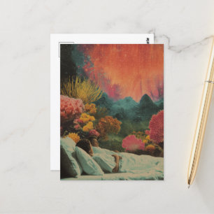 Slaappaar onder het Zee Surreal Mixed media Briefkaart