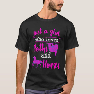 Slaappaarden enkel een meisje dat Tiener rondtrekt T-shirt