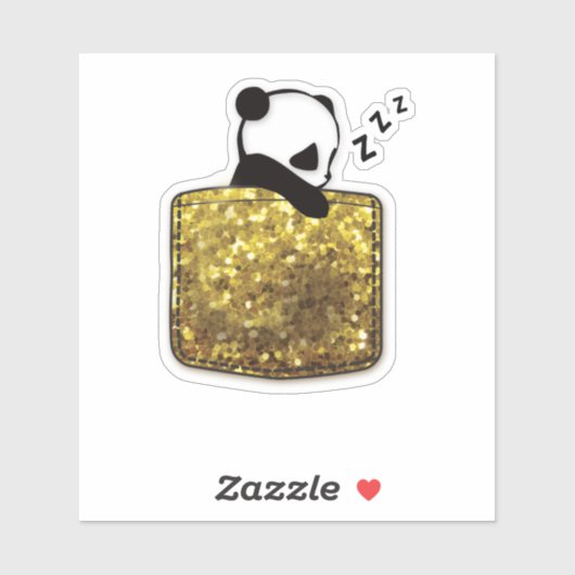 slaappanda in een zak sticker (Vel)