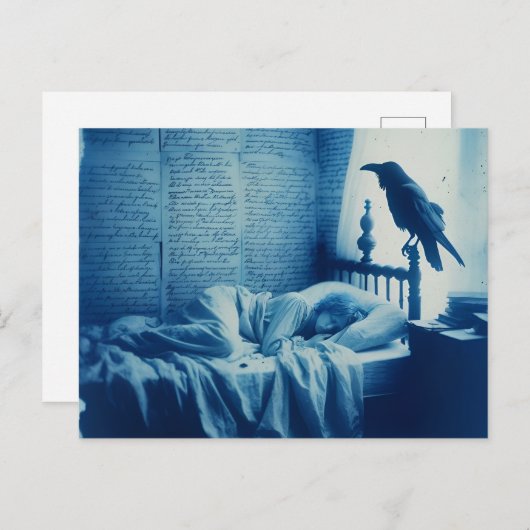 Slaappersoon en een Raven Poe Briefkaart (Voorkant / Achterkant)