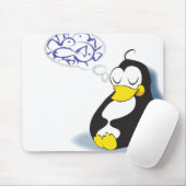 slaappinguïn die droomt van vismousepad muismat (Met muis)