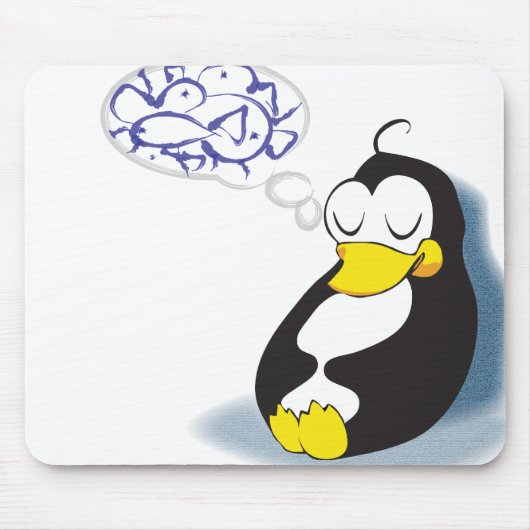 slaappinguïn die droomt van vismousepad muismat (Voorkant)