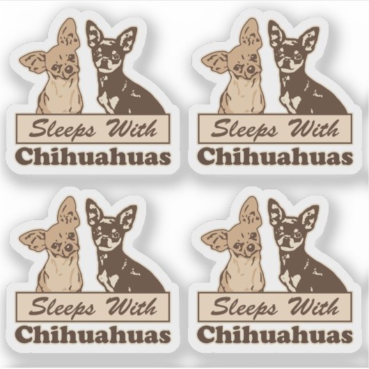 Slaapplaatsen met Chihuahuas Grappige Contour Cut Sticker (Voorkant)