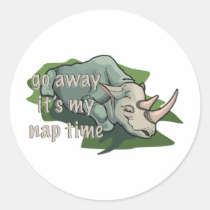 SLAAPRHINOCEROS RONDE STICKER