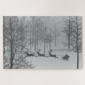 Slaapride door een winterland legpuzzel (Horizontaal)
