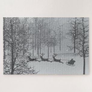 Slaapride door een winterland legpuzzel