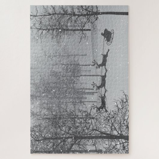 Slaapride door een winterland legpuzzel (Verticaal)