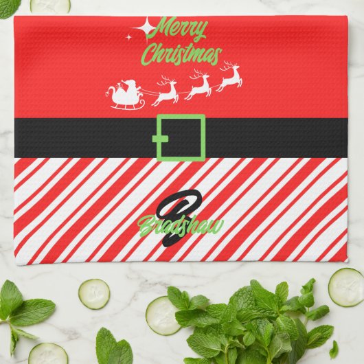 Slaaprood voor de kerstkerstkerstman theedoek (Gevouwen)