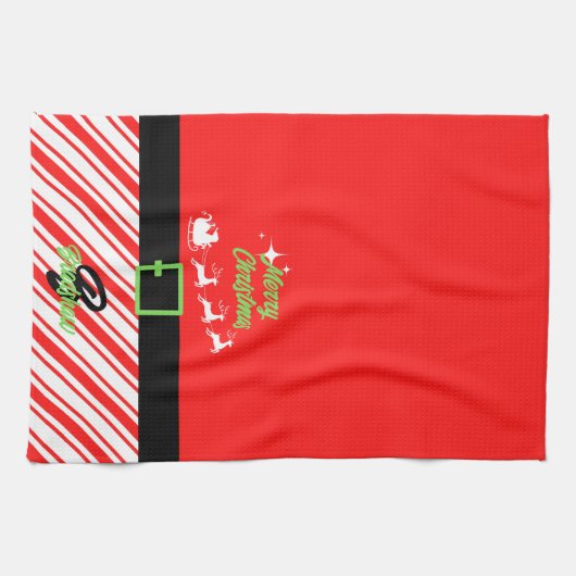 Slaaprood voor de kerstkerstkerstman theedoek (Horizontaal)