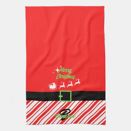 Slaaprood voor de kerstkerstkerstman theedoek (Verticaal)