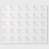 Slaaproze dinosaur cadeaupapier (Vlak)