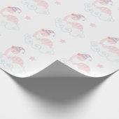 Slaaproze dinosaur cadeaupapier (Hoek)