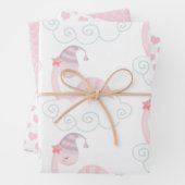 Slaaproze dinosaur inpakpapier vel (In situ)