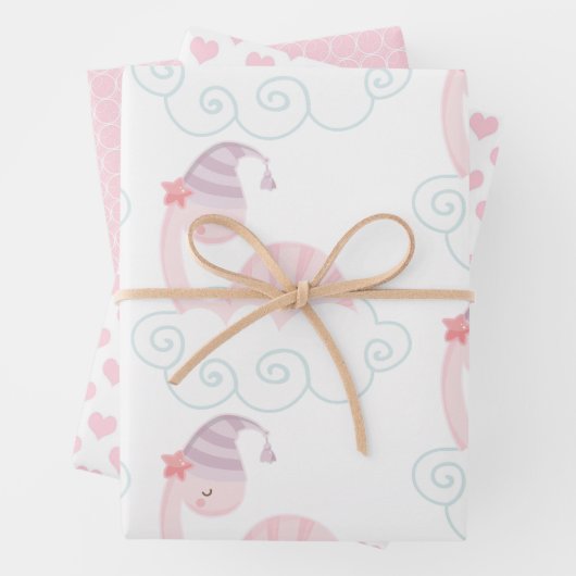 Slaaproze dinosaur inpakpapier vel (In situ)