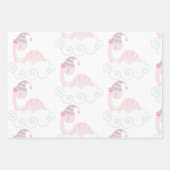 Slaaproze dinosaur inpakpapier vel (Voorkant)