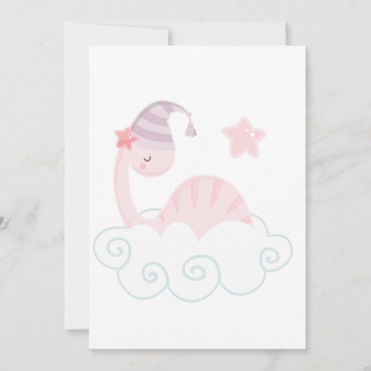 Slaaproze dinosaur kaart (Voorkant)