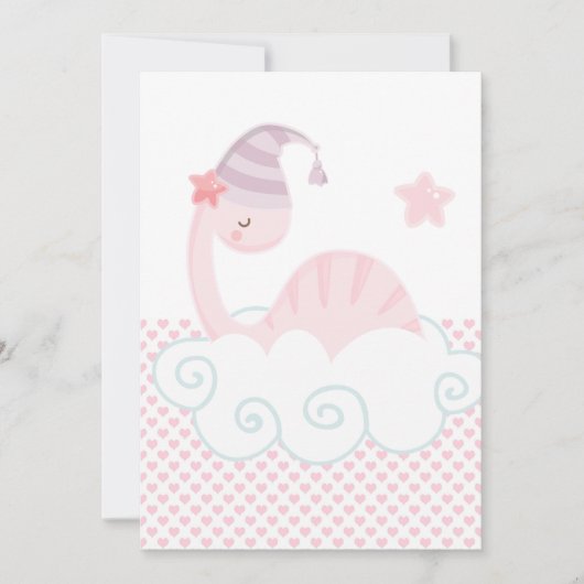 Slaaproze dinosaur kaart (Voorkant)