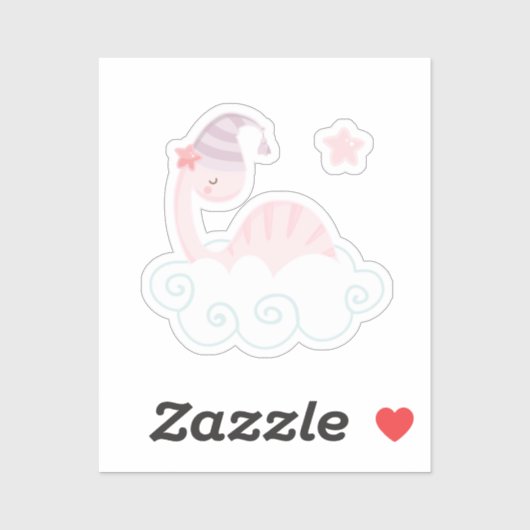 Slaaproze dinosaur sticker (Vel)