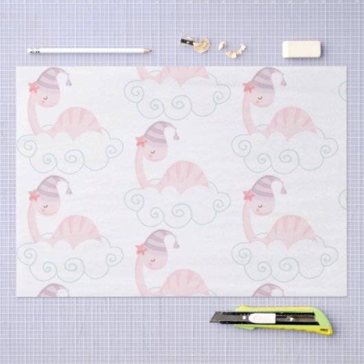 Slaaproze dinosaur tissuepapier (Craft)