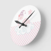 Slaaproze dinosaurus ronde klok (Hoek)