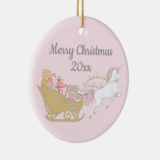 Slaaproze kerstinkerbroek keramisch ornament (Rechts)