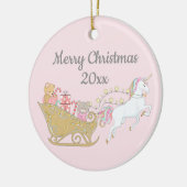 Slaaproze kerstinkerbroek keramisch ornament (Links)