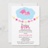 Slaaproze Teddy Bear in het Baby shower van de clo Kaart (Voorkant)