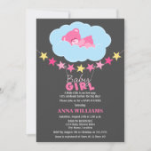 Slaaproze Teddy Bear in het Baby shower van de clo Kaart (Voorkant)