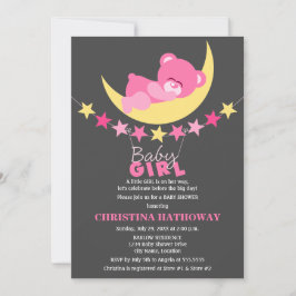 Slaaproze teddy Bear op Baby shower Kaart