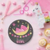 Slaaproze teddy bear op Baby shower Papieren Bordje (Feest)