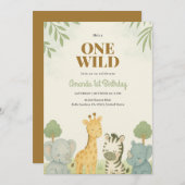 Slaapsafari Baby Dieren Verjaardag Uitnodiging (Voorkant / Achterkant)