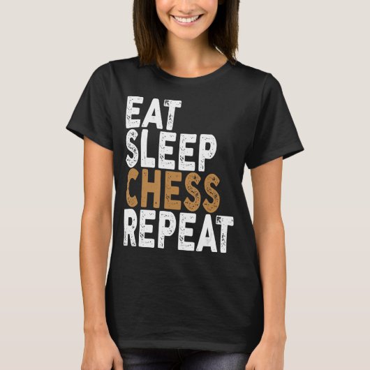 Slaapschaak herhalen t-shirt (Voorkant)