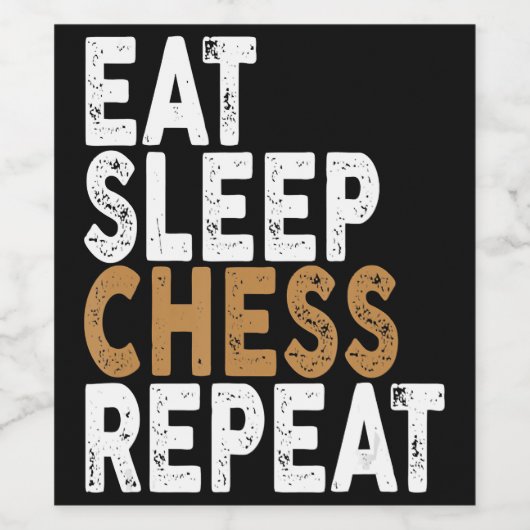 Slaapschaak herhalen wijn etiket (Enkel label)