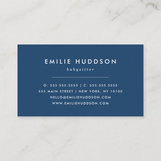 Slaapschaap, Babysitter, dagverzorging, kinderverz Visitekaartje (Achterkant)