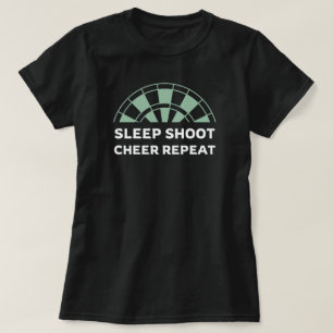 Slaapscheut Cheer Herhaal Boogschieten Mom T-shirt