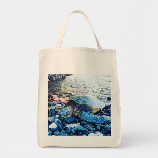 Slaapschildpad boodschappentas tote bag (Voorkant)