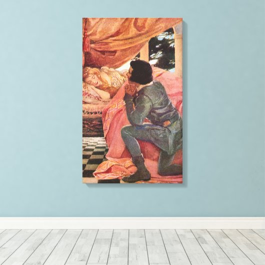 slaapschoonheid van Jessie Willcox Smith Canvas Afdruk (Insitu (Houten vloer))