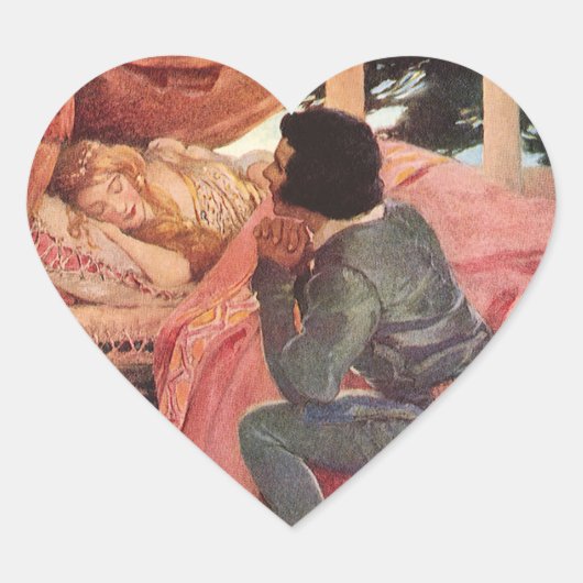 slaapschoonheid van Jessie Willcox Smith Hart Sticker (Voorkant)