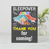 Slaapschutter Dank je kaart - SLEEPOVER BIRTHDAY (Staand voorkant)