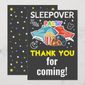 Slaapschutter Dank je kaart - SLEEPOVER BIRTHDAY (Voorkant / Achterkant)