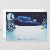 Slaapschutter en renrendiertje in Night Sky Kerstm Feestdagenkaart (Voorkant / Achterkant)