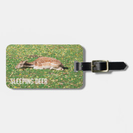 Slaapschutter in winterslaap in het najaar van de  bagagelabel