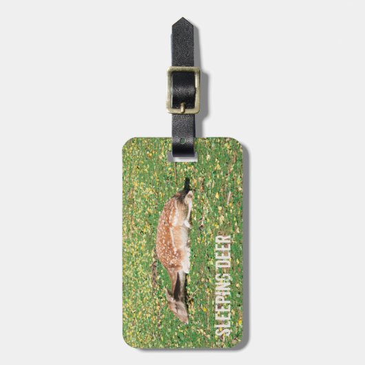 Slaapschutter in winterslaap in het najaar van de  bagagelabel (Voorkant verticaal)