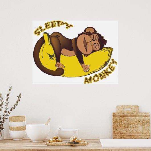 Slaapse aap Poster (Keuken)