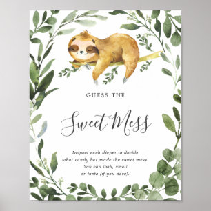 Slaapse Baby shower raadt de zoete Mess Poster